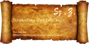 Szokolay Zoltán névjegykártya