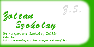 zoltan szokolay business card